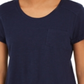 Camiseta feminina de algodão com gola redonda Style &amp; Co, azul-marinho, tamanho XXL