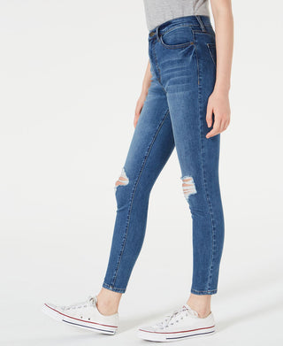 Celebrity Pink Women's Curvy High Rise Destructed Ankle Skinny Jeans Blue Size 9
