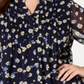 Blusa feminina com babados e estampa em camadas Charter Club, amarela, tamanho 1X