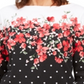 Blusa feminina Karen Scott Emily com estampa de gola canoa, preta, tamanho X-S