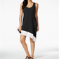 Vestido de saída de banho assimétrico Calvin Klein feminino, preto, tamanho pequeno