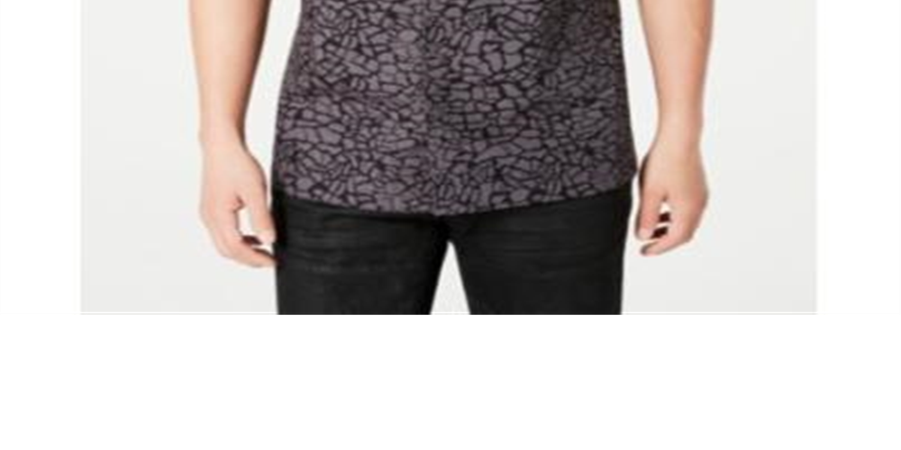 Camisa masculina com estampa animal Camp da INC International Concepts, cinza, tamanho pequeno