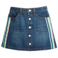 Saia jeans listrada de algodão para meninas grandes da Epic Threads, azul, tamanho 10