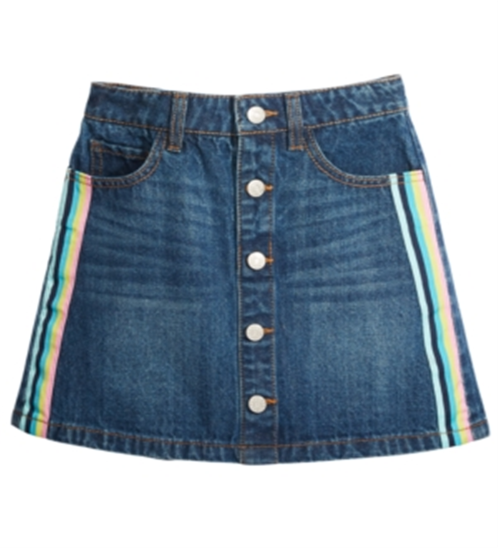Saia jeans listrada de algodão para meninas grandes da Epic Threads, azul, tamanho 10