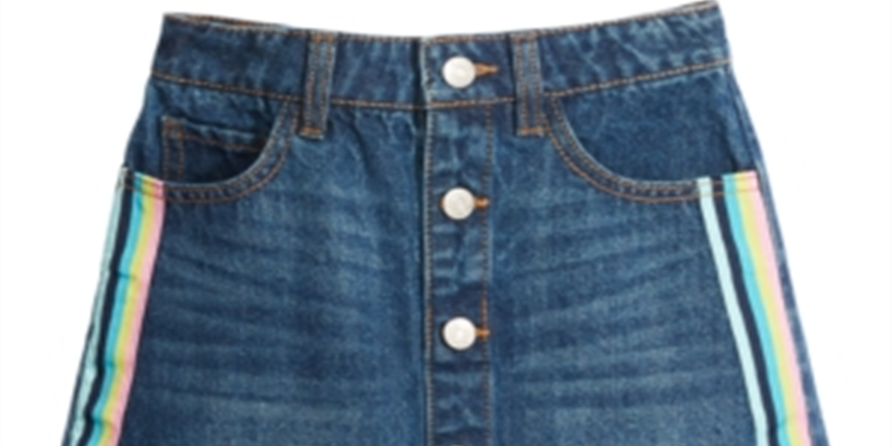 Saia jeans listrada de algodão para meninas grandes da Epic Threads, azul, tamanho 10