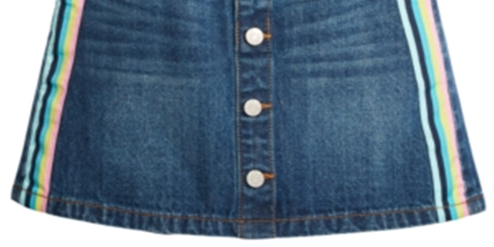 Saia jeans listrada de algodão para meninas grandes da Epic Threads, azul, tamanho 10