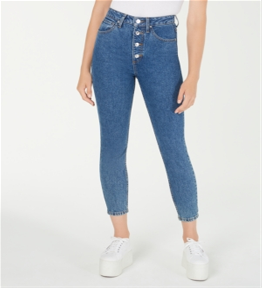 Calça jeans skinny Guss feminina cintura alta azul tamanho médio