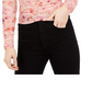Blusa franzida com estampa floral feminina Bar III, rosa, tamanho 2XL