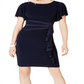 Vestido feminino Jessica Howard com manga borboleta e bainha, azul marinho, tamanho 14