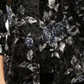 Alex Evenings Blusa de noite feminina texturizada, estampada, manga comprida, gola redonda, preta, tamanho pequeno grande
