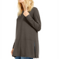 Blusa túnica feminina Eileen Fisher com decote canoa, marrom, tamanho P/P