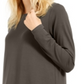 Blusa túnica feminina Eileen Fisher com decote canoa, marrom, tamanho P/P