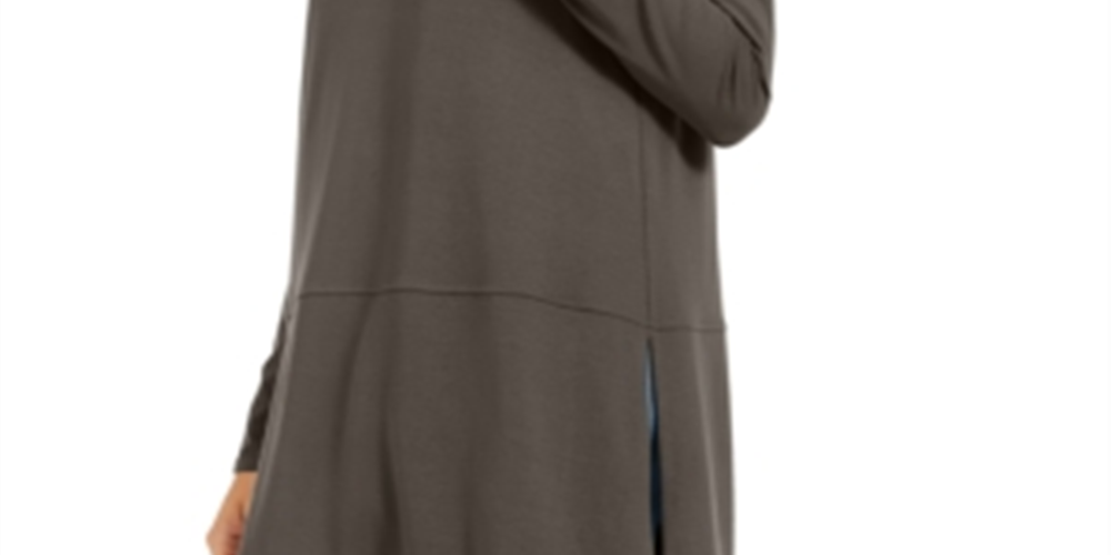 Blusa túnica feminina Eileen Fisher com decote canoa, marrom, tamanho P/P