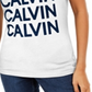 Camiseta Calvin Klein Feminina Flocada com Logo Branco Tamanho X-G