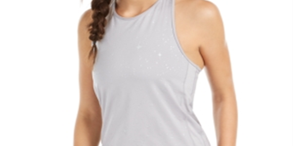 Camiseta regata Nike Pro Starry Night Metallic feminina, cinza, tamanho XS