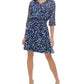 Vestido Tommy Hilfiger Feminino Estampado em Chiffon, Azul, Tamanho 10