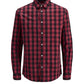 Camisa xadrez essencial masculina Jack &amp; Jones vermelha tamanho médio