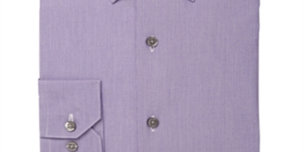 Camisa social masculina Alfani com gola estampada, roxa, tamanho 16 x 32 x 33, tamanho G