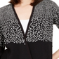 Cardigan feminino Alfani estampado assimétrico com frente aberta, preto, tamanho pequeno
