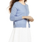 Cardigan feminino de cashmere essencial Charter Club azul - tamanho pequeno