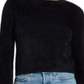 Suéter vintage feminino à prova de intempéries com cílios, preto, tamanho médio