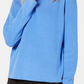 Suéter feminino Eileen Fisher orgânico com gola funil, azul, tamanho pequeno grande