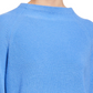Suéter feminino Eileen Fisher orgânico com gola funil, azul, tamanho pequeno grande