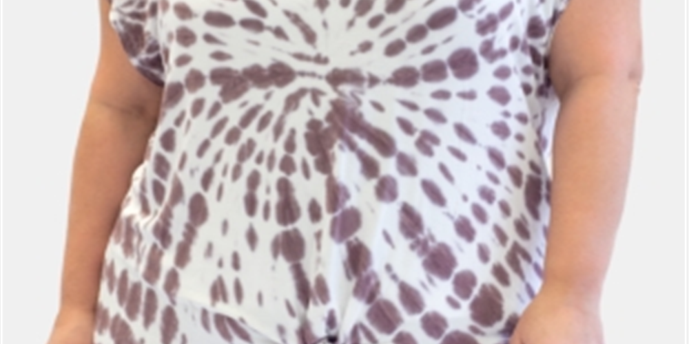Camiseta feminina plus size Nanette Lepore com amarração frontal e tie-dye, branca, tamanho 1X