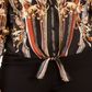 Blusa feminina plus size estampada com amarração frontal, preta, tamanho 4XL, da INC International Concepts