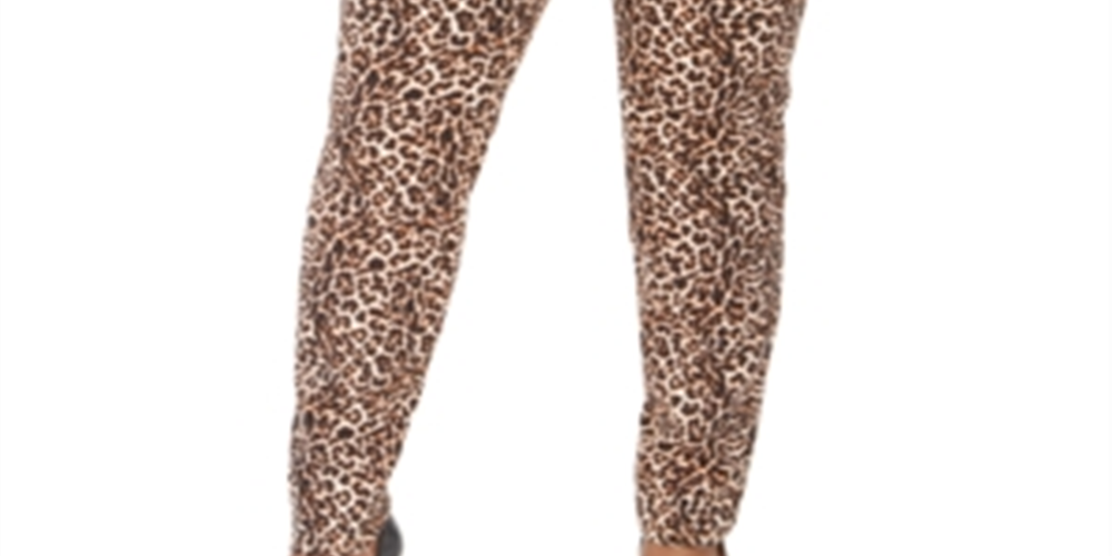 Calça casual feminina INC International Concepts 0178 com estampa animal, laranja, tamanho 22W