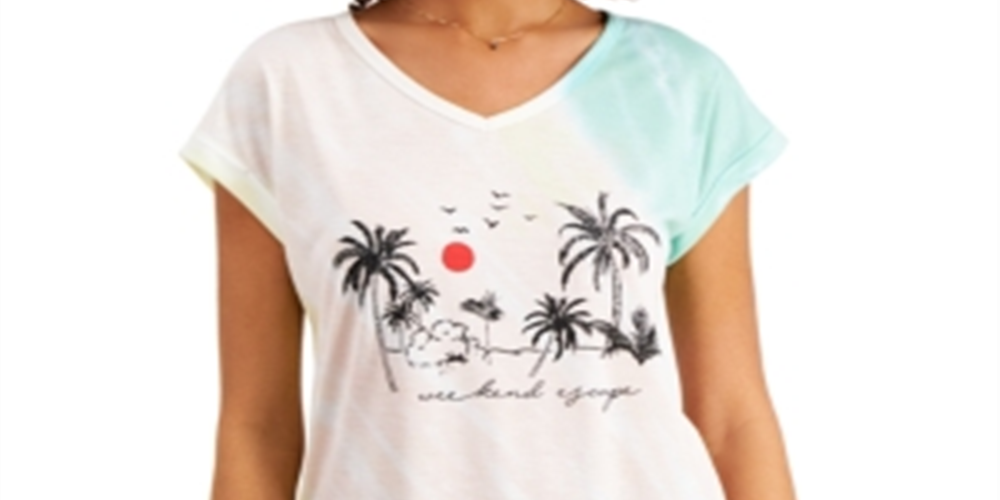 Camiseta feminina estilo &amp; co com estampa tie-dye e escape de fim de semana, rosa, tamanho pequeno