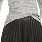 Blusa feminina NY Collection com decote em V e manga 3/4 mesclada, tamanho pequeno, tamanho extragrande, prateada