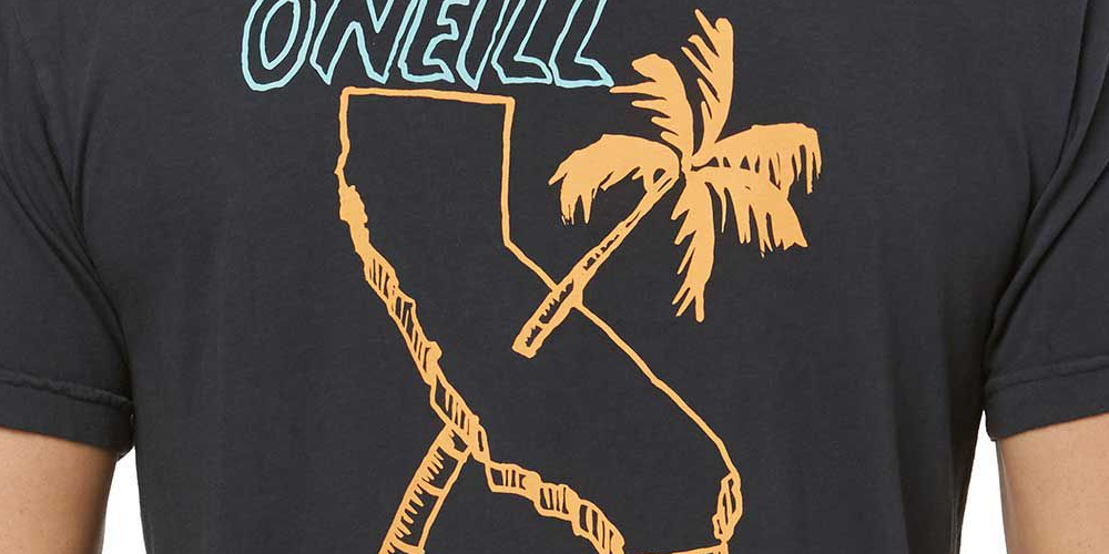 Camiseta masculina O'Neill Bridges - Cinza, tamanho médio
