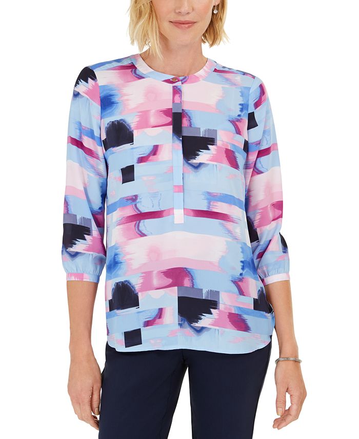 Blusa feminina estampada com pregas nas costas, roxa, tamanho extrapequeno, da coleção JM