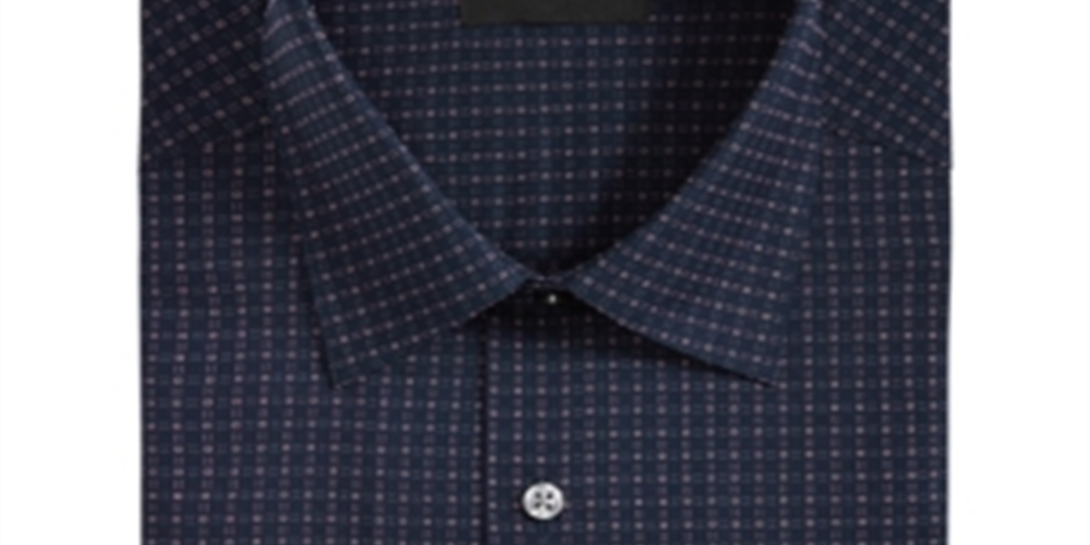 Camisa Alfani Masculina Box Dobby Estampada Regular Fit com Botões Azul Tamanho P