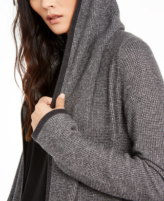 Eileen Fisher Women's Organic Hooded Cardigan Gray Size Petite Large
