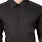 Camisa social masculina Alfani com botões e estampa de diamante, preta, tamanho 18,5 x 34 x 35
