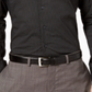 Camisa social masculina Alfani com botões e estampa de diamante, preta, tamanho 18,5 x 34 x 35