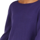Blusa feminina estilo &amp; co com estampa canelada, manga comprida, gola joia, roxa, tamanho PP