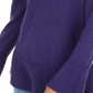 Blusa feminina estilo &amp; co com estampa canelada, manga comprida, gola joia, roxa, tamanho PP