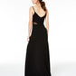 Vestido feminino Bee Darlin Illusion Waist A Line, preto, tamanho 1/2