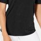 JM Collection Top texturizado feminino com ombros descobertos, preto, tamanho extragrande