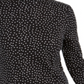 Camiseta feminina Charter Club de algodão Pima com gola simulada, preta, tamanho extragrande