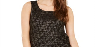 Top Alfani Feminino Metálico com Bainha Pontuda Preto Tamanho XX-G