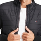 Tommy Hilfiger David Regular Fit Mix Media Moletom com zíper completo masculino, preto, tamanho XXL