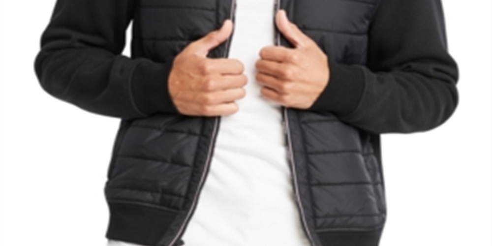 Tommy Hilfiger David Regular Fit Mix Media Moletom com zíper completo masculino, preto, tamanho XXL