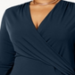 Charter Club Feminino Plus Faux Wrap Hardware Top Azul Tamanho 0X