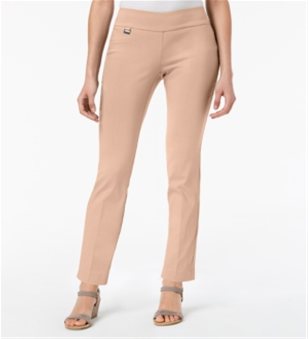 Calça skinny Alfani feminina com controle de barriga, rosa, tamanho 6, pequena