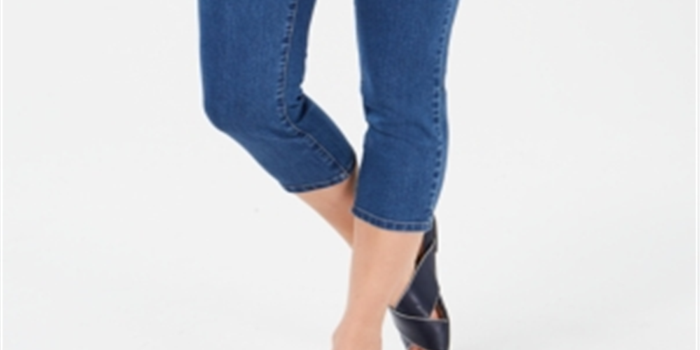 Calça jeans feminina Charter Club Tummy Control Bristol Capri, azul, tamanho 10