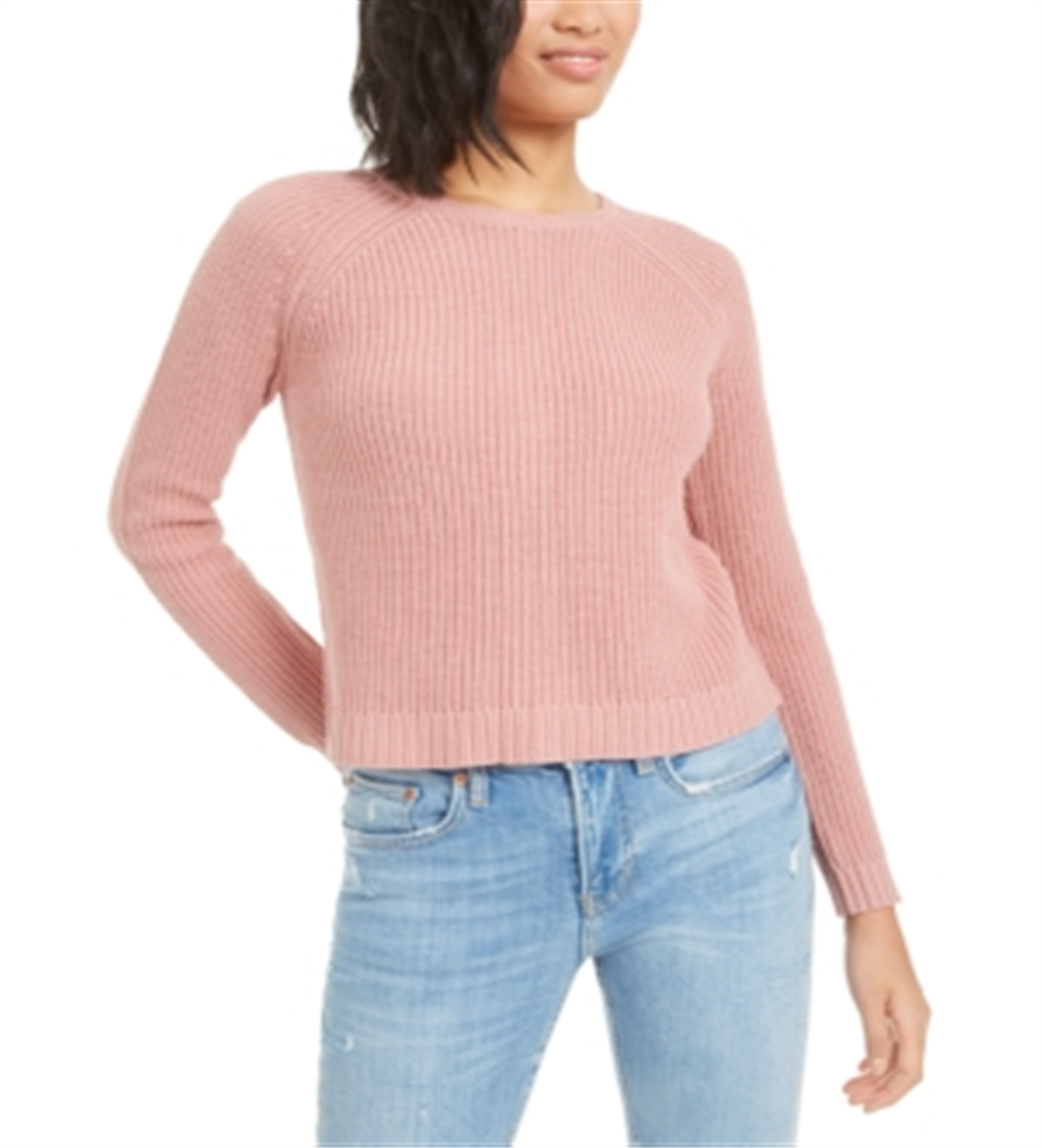 Moletom feminino Bar III com zíper nas costas e nervuras, tamanho P, lilás